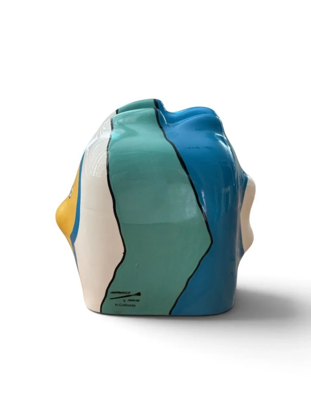 Vintage Hand-Painted Colorblock Art by India Art